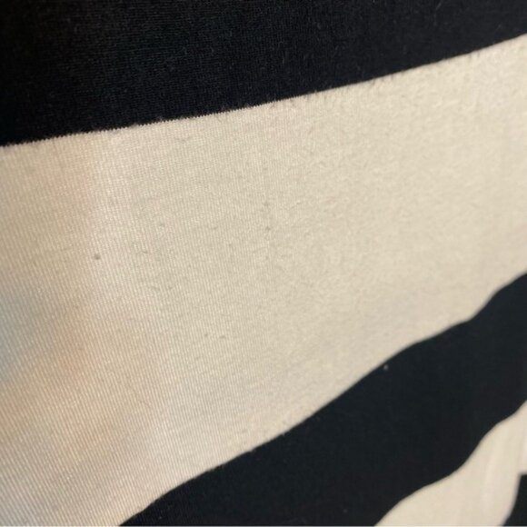 CONTEMPORAINE PAR SIMONS Womens Black and White Striped Top Shirt - Picture 6 of 7